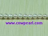 wholesale round natured white freshwater pearl strands